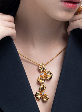 三朵鸢尾花项链jcj原创设计