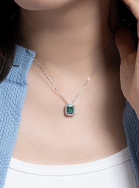 jcj时装珠宝合成祖母绿项链