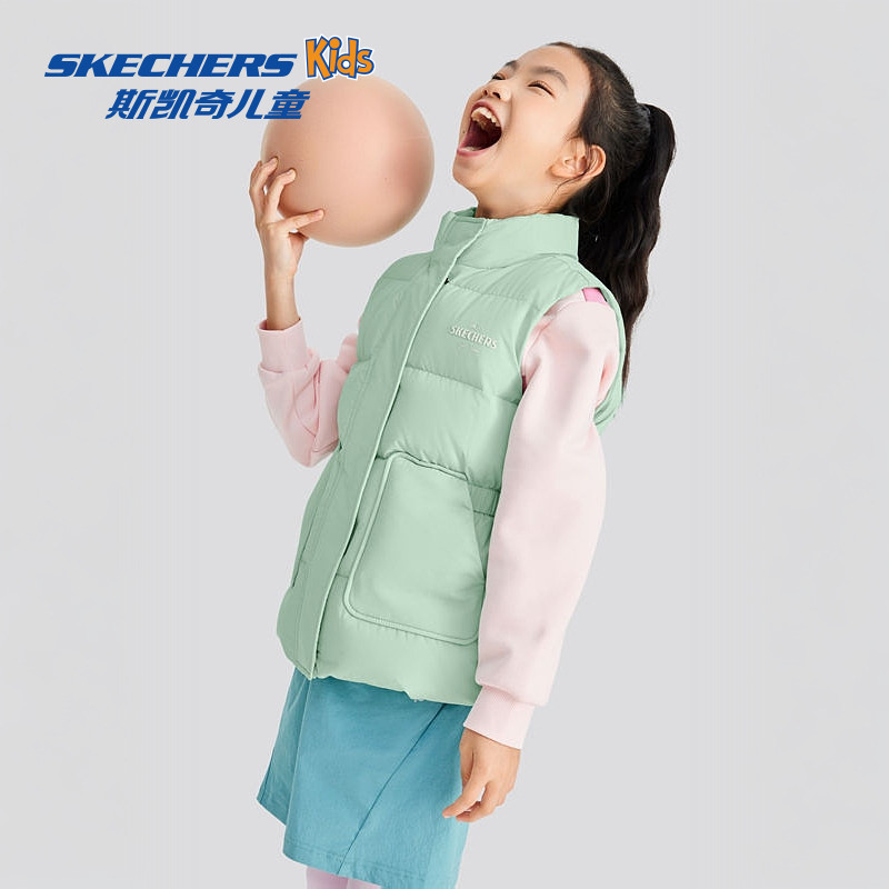 斯凯奇outlets童装儿童羽绒马甲秋冬百搭新款男女童梭织背心外穿,淘宝优惠券,粉丝福利购,淘宝优惠卷