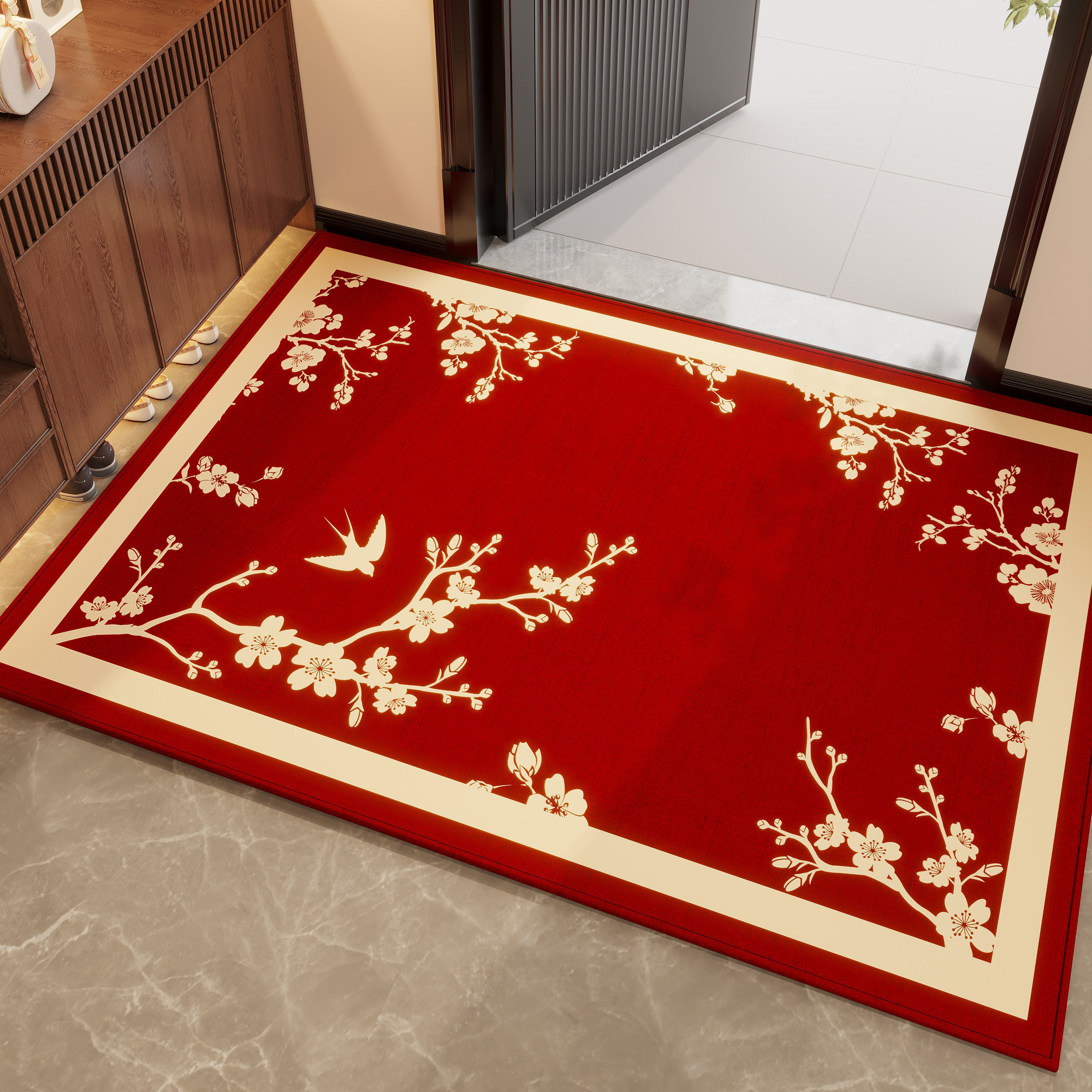 红色喜庆出入平安门垫新款高级地毯门口防滑脚垫子乔迁入户门地垫,淘宝优惠券,粉丝福利购,淘宝优惠卷
