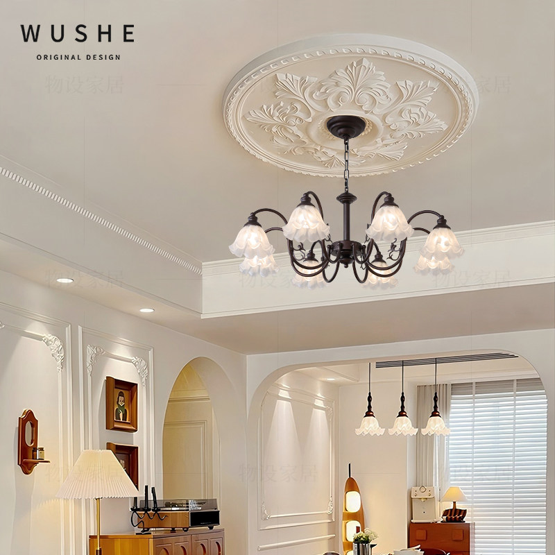 法式复古铃兰花灯客厅吊灯美式中古vintage卧室灯设计师餐厅灯具,淘宝优惠券,粉丝福利购,淘宝优惠卷