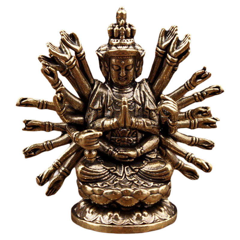 千手观音佛雕像纯黄铜摆件生肖鼠本命佛车挂件观世音菩萨唐卡吊坠,淘宝优惠券,粉丝福利购,淘宝优惠卷
