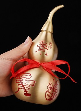 20cm纯黄铜五雷葫芦家用室内摆件