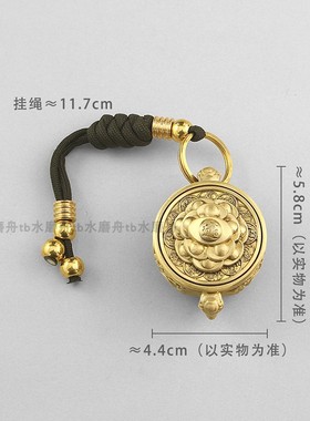 6cm纯铜聚宝盆转转盘玩手把件