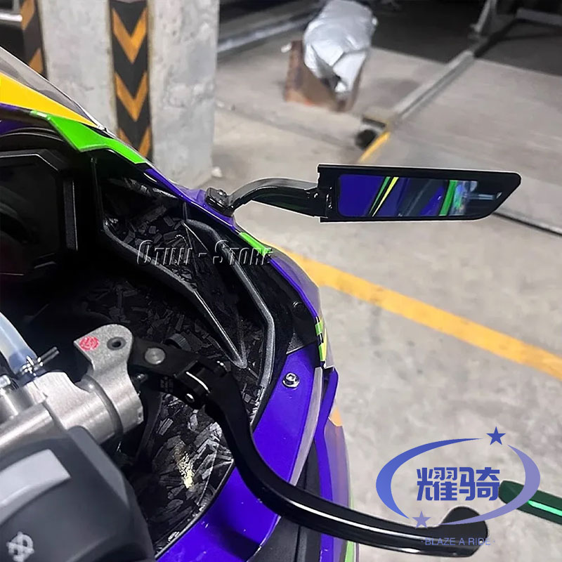 适用于川崎忍者大牛ZX10R/ZX10RR改装定风翼后视镜倒车镜反光镜-图2