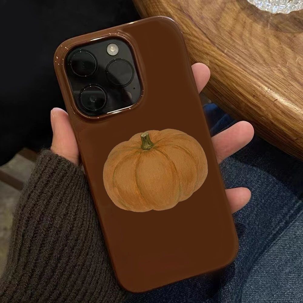 秋冬ins复古油画南瓜柿子xr适用15苹果14手机壳iPhone13promax女12潮11新款保护套15pro全包12pro