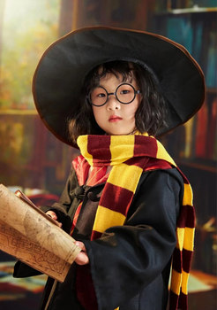 ການສະແດງວັນເດັກນ້ອຍຂອງ Harry Potter Costume ການສະແດງ Magic Robe Wizard Cloak Academy Stage Photography Cosplay