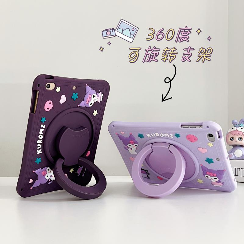 适用苹果ipadmini7平板保护套A17 Pro带笔槽A2993电脑MXN63CH/A硅胶防摔壳2024第七代ipidmimi7卡通旋转支架