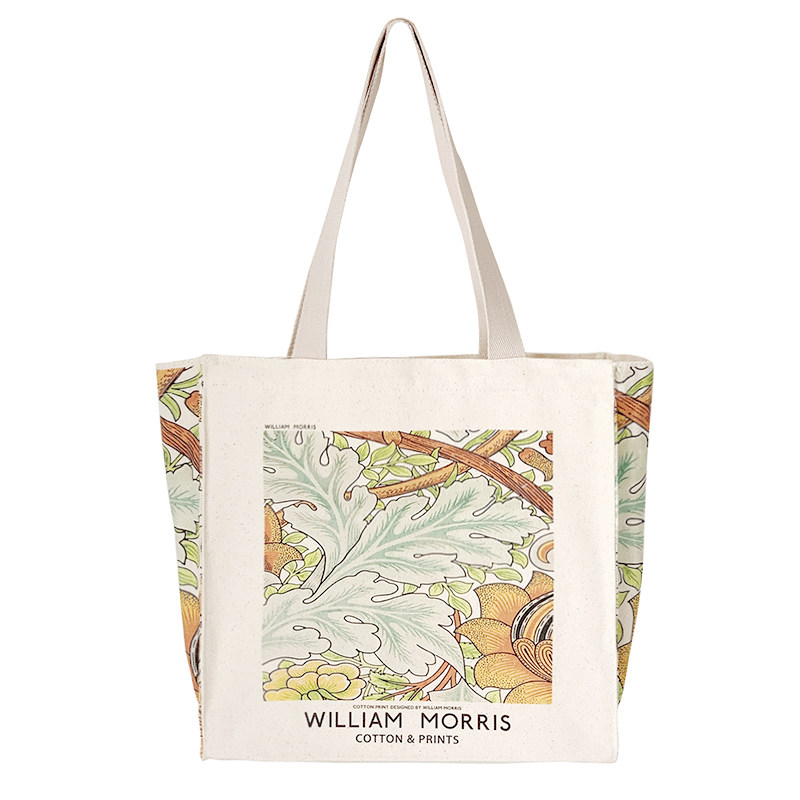 威廉莫里斯文艺帆布包女大容量托特包高级感学生上课单肩通勤包,淘宝优惠券,粉丝福利购,淘宝优惠卷