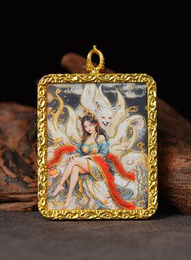 五台五爷手绘描金祥云嘎乌盒黄财