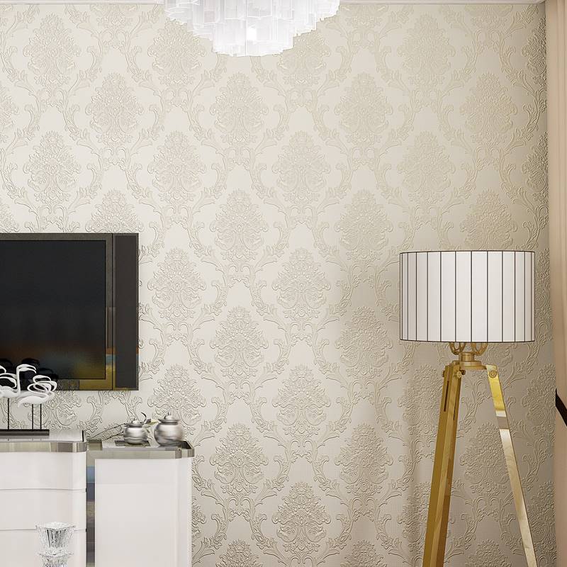 新款现代欧式自粘墙纸无纺加厚3D浮雕壁纸温馨卧室客厅电视背景墙