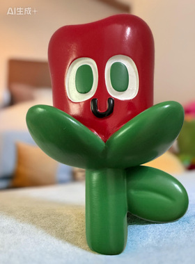 五月天周边物料浪漫红玫瑰搞怪造型萌趣可爱创意树脂装饰礼品摆件