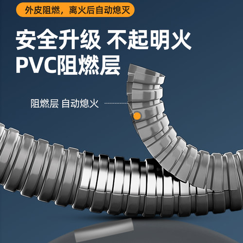 煤气管防爆中压金属燃气管专用天然液化气燃气灶不锈钢波纹管软管 - 图1