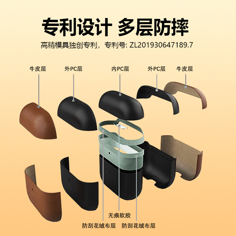 2025新款AirPodsPro3保护套Trogonic特酷客适用苹果pro2保护套airpods4真皮男生高级防摔壳皮革耳机壳Pro三代,淘宝优惠券,粉丝福利购,淘宝优惠卷