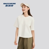 Skechers, летняя модная комфортная трикотажная футболка с коротким рукавом подходит для мужчин и женщин, крой