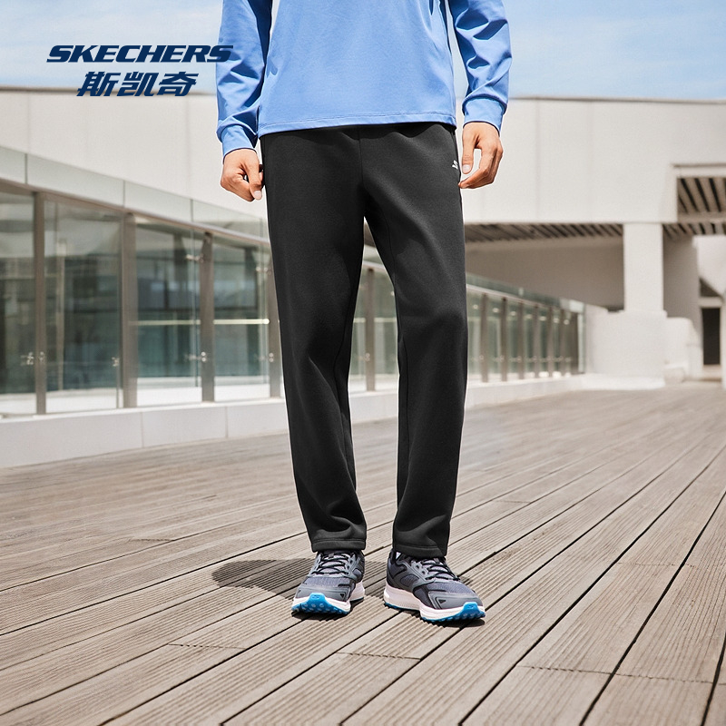 斯凯奇官方outlets秋冬2025新款加绒保暖长裤卫裤直筒男子运动裤 - 图0