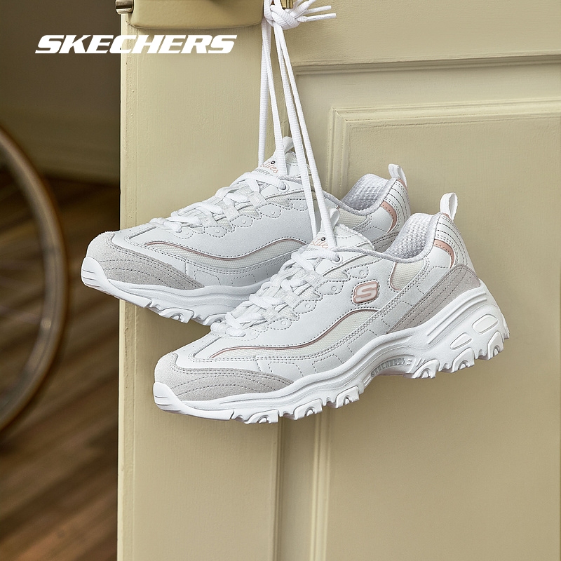 斯凯奇摩卡熊2代丨小白鞋女2025新款爆款老爹鞋运动学院风小白鞋