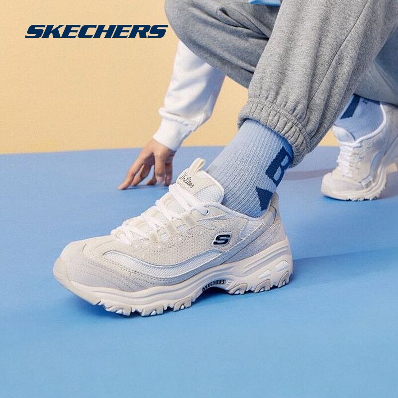 斯凯奇skechers官方outlets女子时尚绑带运动鞋子网布透气老爹鞋