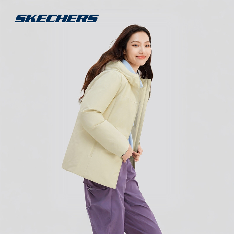 斯凯奇官方outlets男女羽绒外套连帽拉链防泼水科技冬季温暖保温