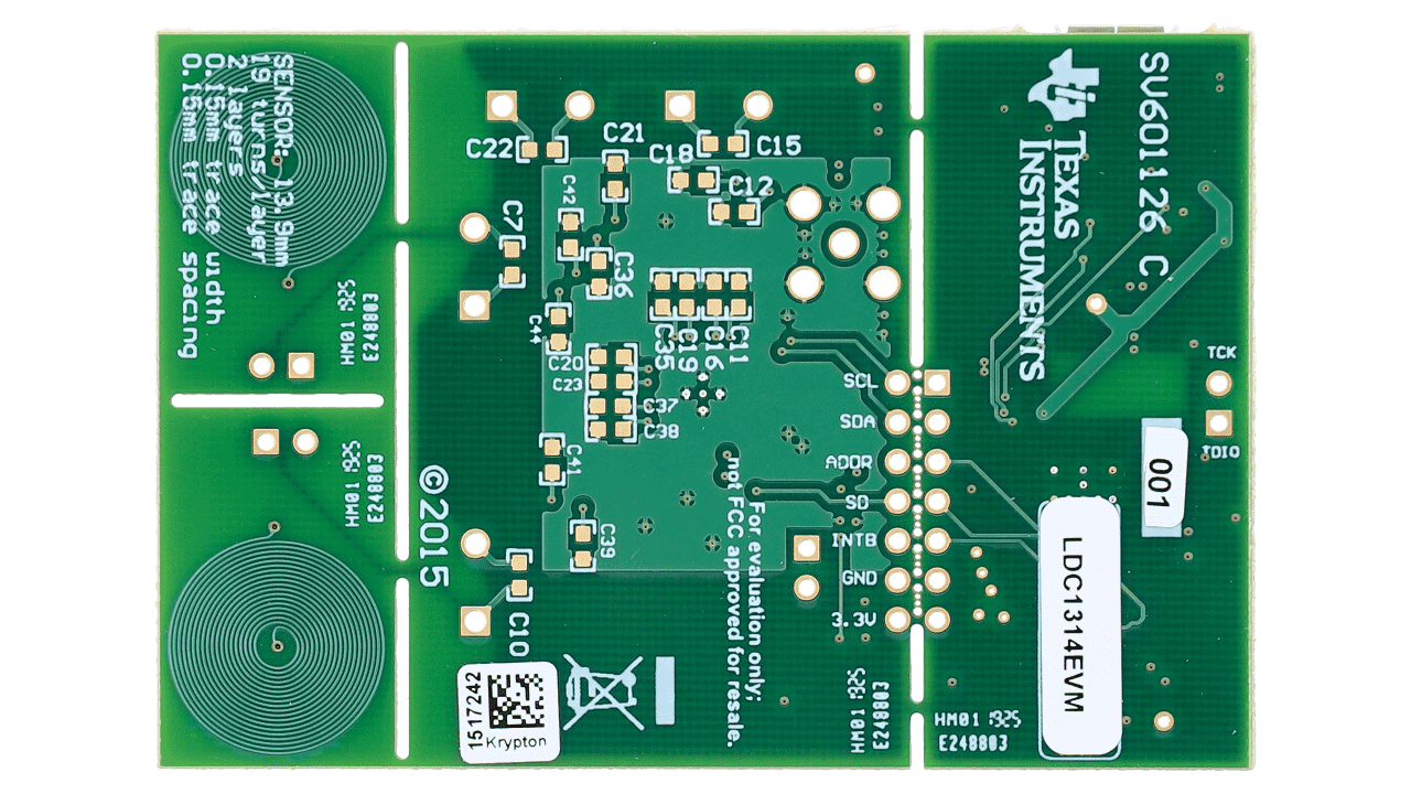 LDC1314EVM PCB传感器线圈 LDC1314 感应传感 评估模块 四个通道 - 图1