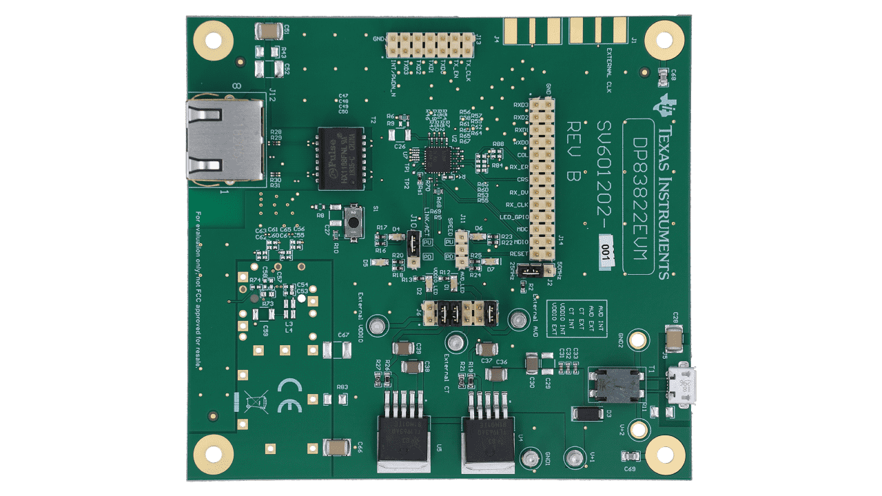 DP83822EVM DP83822I 10Mbps 和 100Mbps 以太网 PHY 评估模块 - 图0