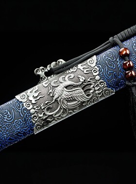 淬火刀剑高锰钢手工锻打唐横刀双手绣春直刀影视宝剑收藏未开刃