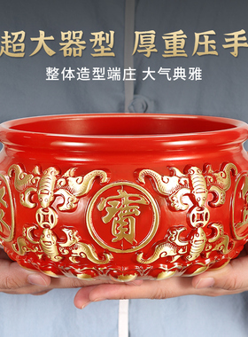 铜聚宝盆家用室内存钱罐办公室客厅玄关开业礼品米缸装饰礼品摆件