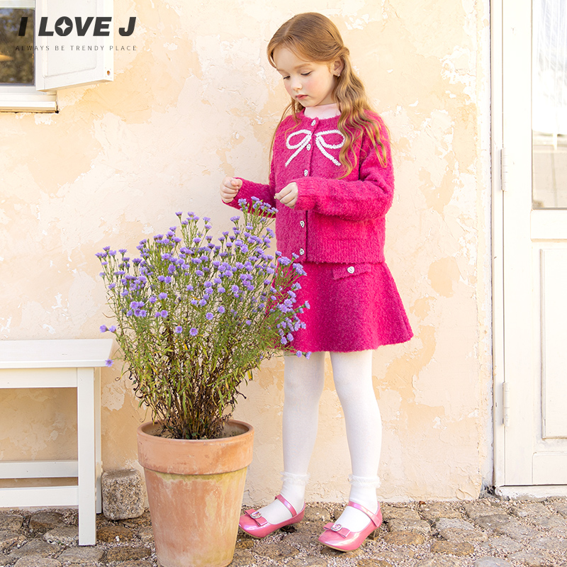 ILOVEJ童装2024冬季新款女童针织短裙半身裙韩版公主裙子/JWWSK06