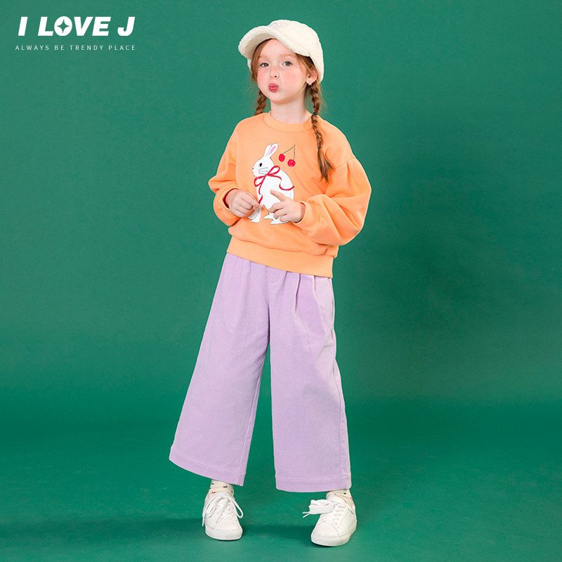 ILOVEJ童装2025冬季新款女童灯芯绒裤子宽松加厚休闲长裤/JWWPT01,淘宝优惠券,粉丝福利购,淘宝优惠卷