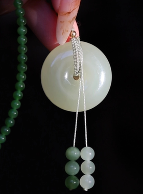 SUMOJEWEL《翠意》新中式淡雅清新晴水和田玉平安扣编织项链