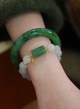 SUMOJEWEL《月下凝脂》新中式清新淡雅文艺风青海白玉手串