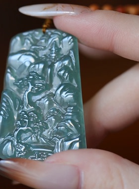 SUMOJEWEL《风起青烟》新中式复古文艺长款山水牌民族风项链