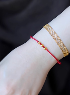 SUMOJEWEL《三生顺》新中式古典优雅好寓意红绳编织情侣手串