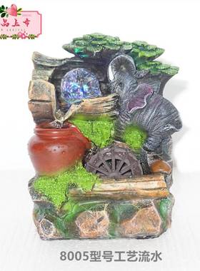 水车风水轮假山流水生财喷泉礼物山水高山循环水招财开业高档摆件