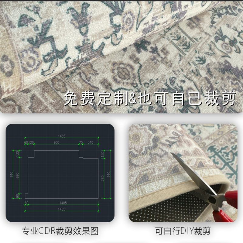 定制高端入户门地垫可裁剪门垫美式复古进门玄关脚垫门口地毯家用