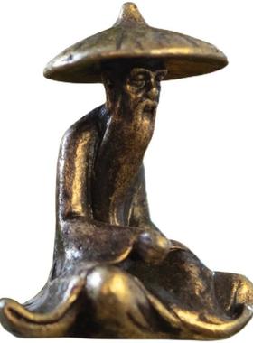 姜太公钓鱼翁微景观摆件微型迷你人物公仔鱼缸盆景造景组合小配件