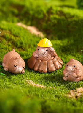 微景观DIY小地鼠桌面摆件创意可爱萌系办公室娃娃屋装饰