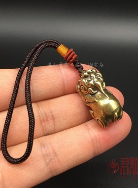 速发实心铜铜貔貅小挂件貅黄钱貔 手把件铜饰 扣