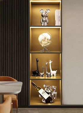 速发熊饰酒架摆件轻奢高档酒托家居玄关客厅餐边电视柜酒柜装红品