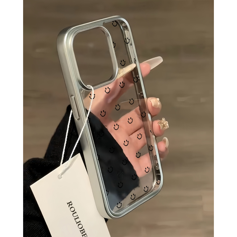 ins极简韩风满屏笑脸适用苹果13手机壳iphone15promax新款14电镀12pro高级感11超火13pro防摔14pro保护套个性