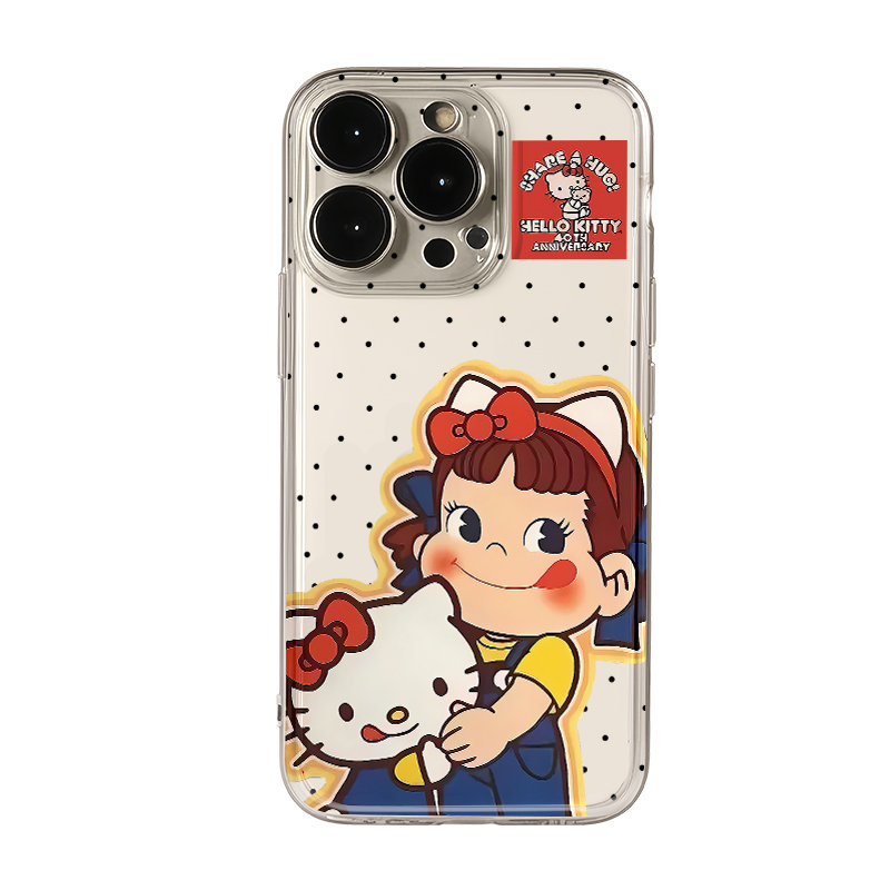 不二家女孩KT猫适用苹果15promax手机壳新款iphone16可爱卡通12透明13防摔14华为pura70荣耀vivo小米oppo红米