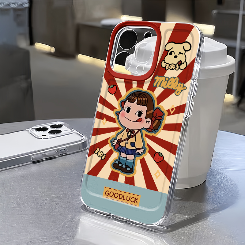 不二家女孩手机壳苹果15华为mate60日韩iPhone16Promax小米14个性vivo卡通OPPO可爱13牛奶妹12周边40动漫适用