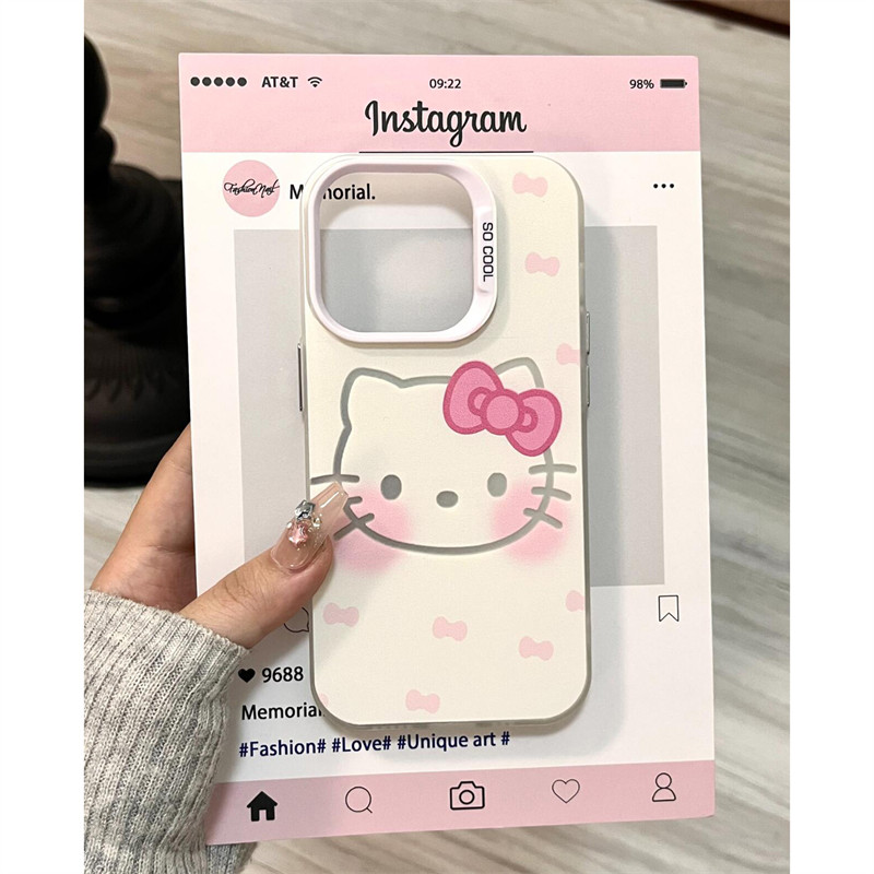 少女可爱Kitty适用苹果14promax手机壳iPhone13超火ins12高级11女13pro新款16plus小众创意15全包防摔手机套