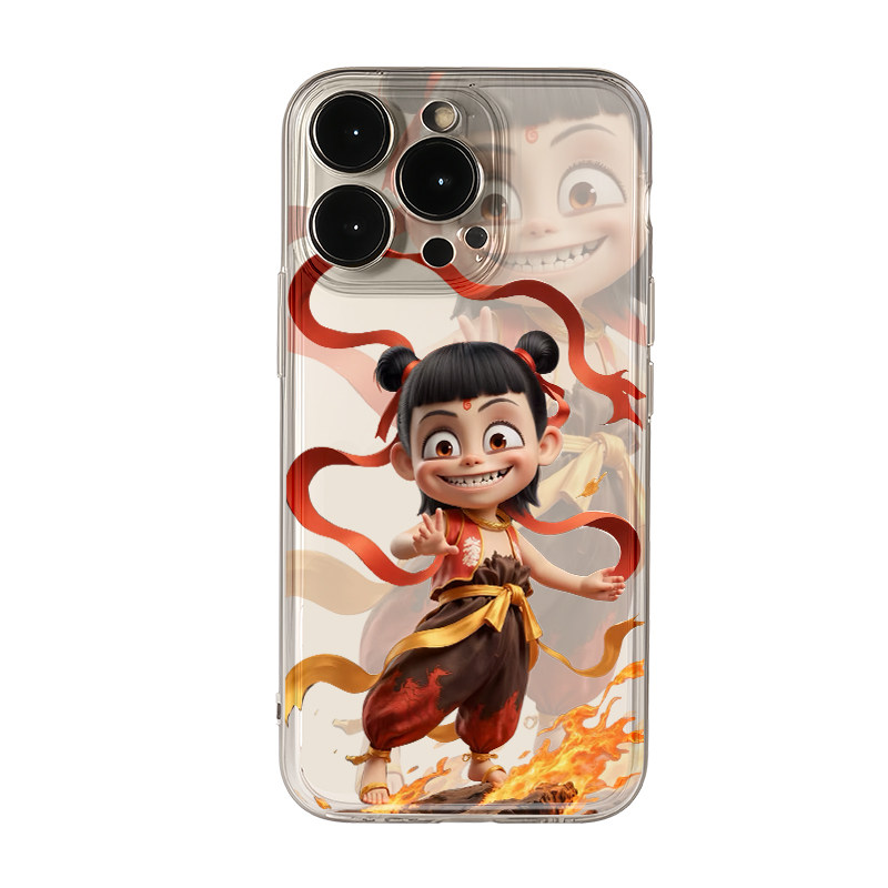 重影小哪吒手机壳苹果16pro华为pura70表情包iPhone15promax小米14哪咤之魔童闹海2vivo可爱OPPO周边13适用12