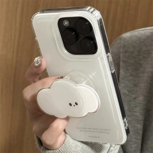 ins风简约英文云朵支架适用苹果15promax手机壳iPhone16新款13双层壳12华为P70荣耀400vivo小米14红米K80oppo - 图1