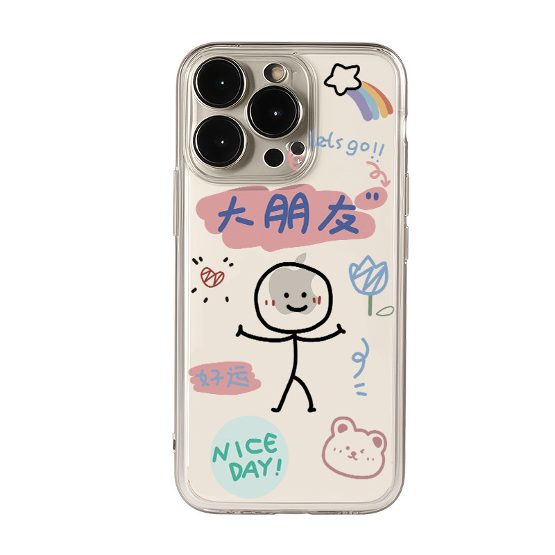 大小朋友~趣味情侣iPhone16苹果15promax适用vivoX100新款P70华为mate60小米14手机壳oppo荣耀200硅胶红米K50