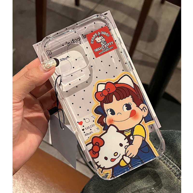不二家女孩KT猫适用苹果15promax手机壳新款iphone16可爱卡通12透明13防摔14华为pura70荣耀vivo小米oppo红米