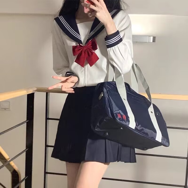 jk制服裙正版原创水手服日系学院风白三本裙子套装秋冬季女基础款 - 图0