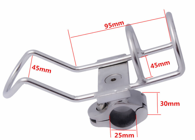 304不锈钢鱼杆座鱼杆支架船用五金配件游艇五金配件 - 图1