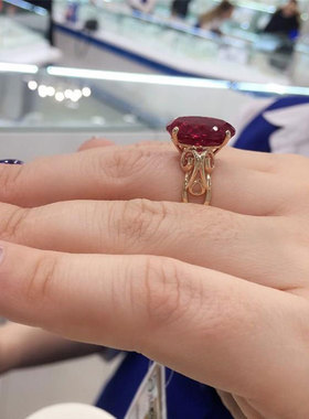 俄罗斯585紫金戒指女款轻奢精致礼物时尚简约设计感气质个性小众